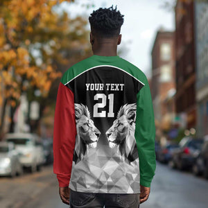 Custom Rugby Africa Kenya Long Sleeve Shirt Black Kenyan 22-23 Motif - African Pride