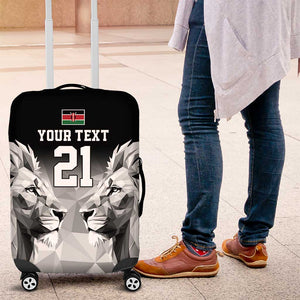 Custom Rugby Africa Kenya Luggage Cover Black Kenyan 22-23 Motif - African Pride
