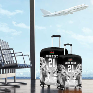 Custom Rugby Africa Kenya Luggage Cover Black Kenyan 22-23 Motif - African Pride