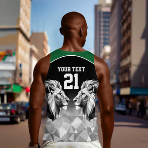 Custom Rugby Africa Kenya Men Tank Top Black Kenyan 22-23 Motif - African Pride