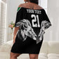 Custom Rugby Africa Kenya Off Shoulder Short Dress Black Kenyan 22-23 Motif - African Pride