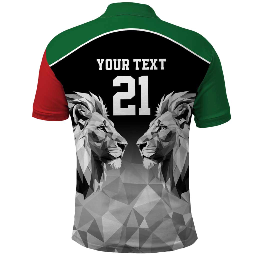 Custom Rugby Africa Kenya Polo Shirt Black Kenyan 22-23 Motif - African Pride
