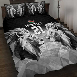 Custom Rugby Africa Kenya Quilt Bed Set Black Kenyan 22-23 Motif - African Pride