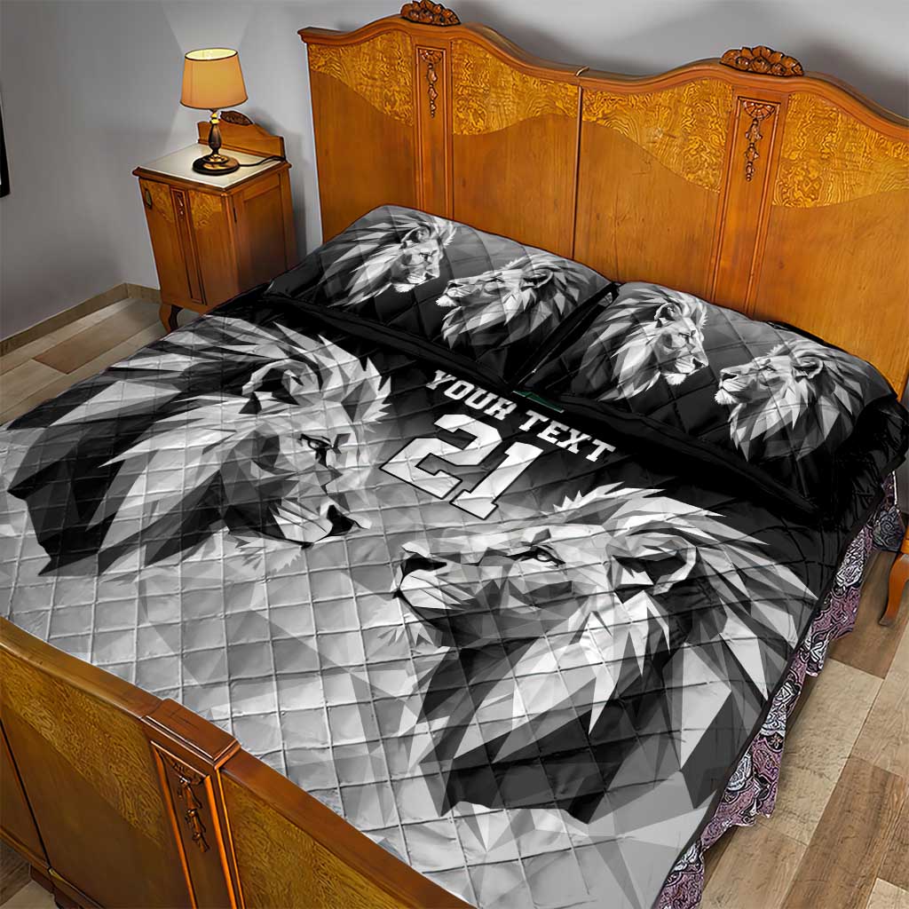 Custom Rugby Africa Kenya Quilt Bed Set Black Kenyan 22-23 Motif - African Pride