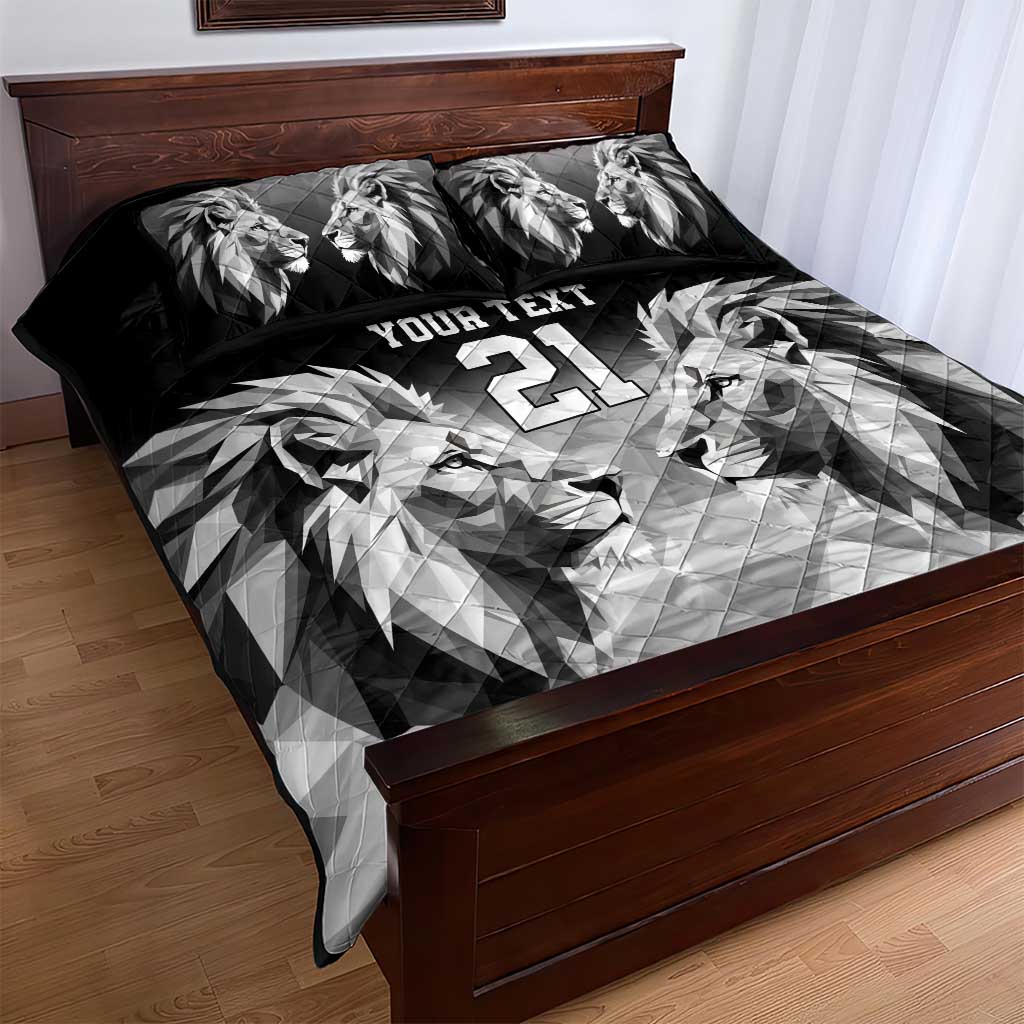 Custom Rugby Africa Kenya Quilt Bed Set Black Kenyan 22-23 Motif - African Pride