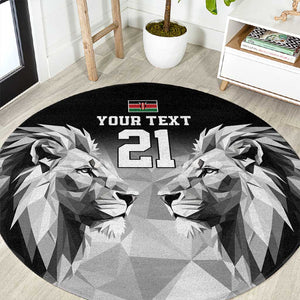 Custom Rugby Africa Kenya Round Carpet Black Kenyan 22-23 Motif - African Pride