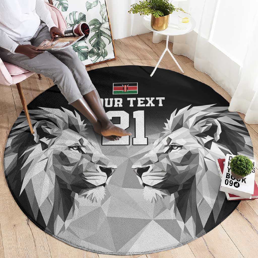 Custom Rugby Africa Kenya Round Carpet Black Kenyan 22-23 Motif - African Pride