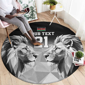 Custom Rugby Africa Kenya Round Carpet Black Kenyan 22-23 Motif - African Pride