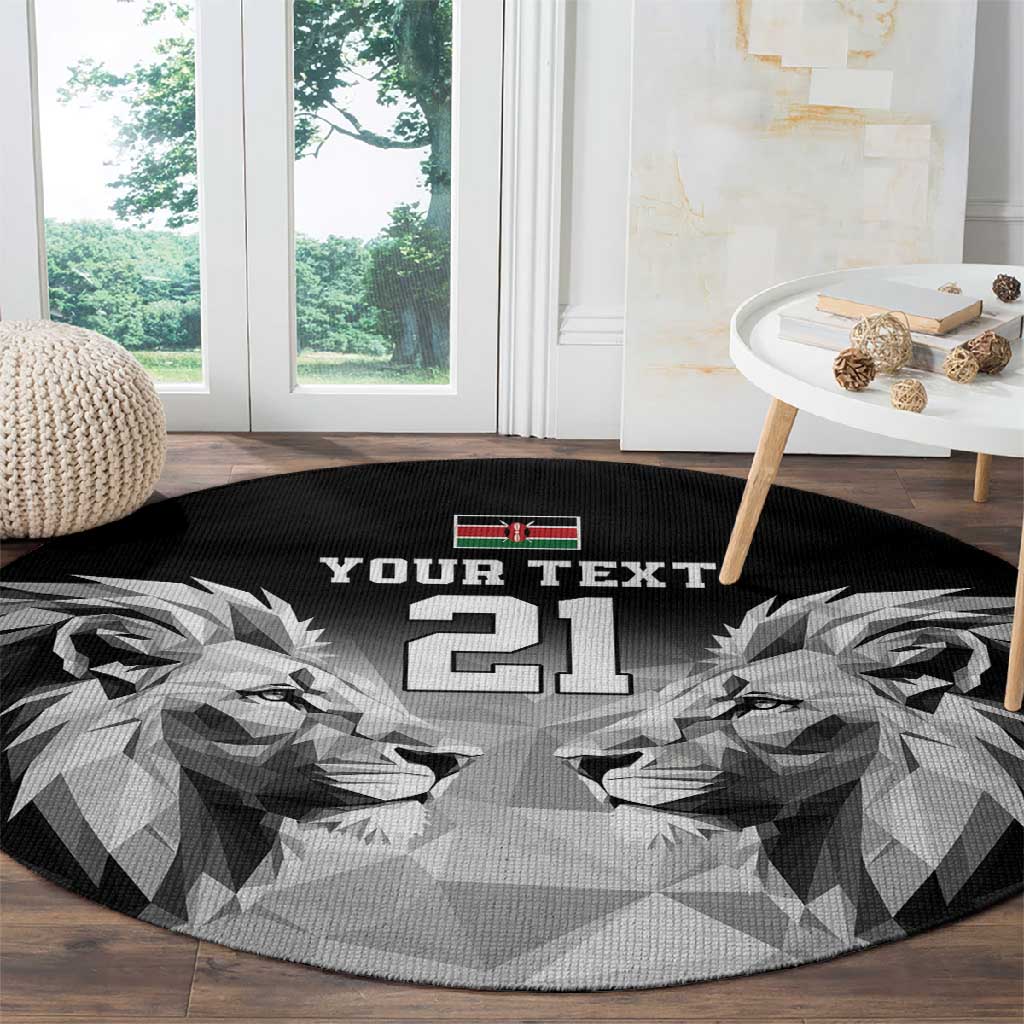 Custom Rugby Africa Kenya Round Carpet Black Kenyan 22-23 Motif - African Pride