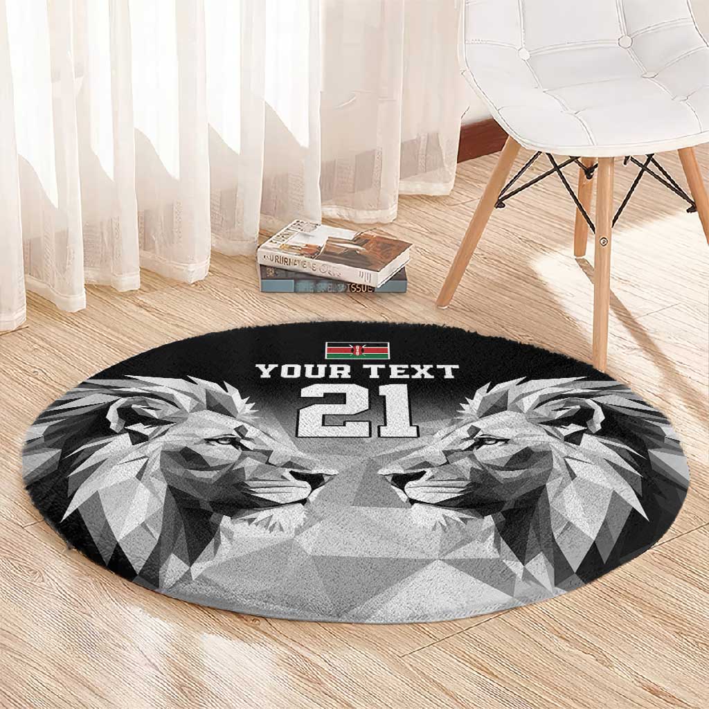 Custom Rugby Africa Kenya Round Carpet Black Kenyan 22-23 Motif - African Pride