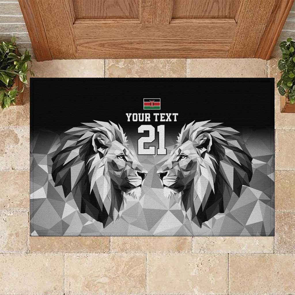 Custom Rugby Africa Kenya Rubber Doormat Black Kenyan 22-23 Motif - African Pride
