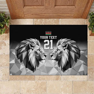 Custom Rugby Africa Kenya Rubber Doormat Black Kenyan 22-23 Motif - African Pride