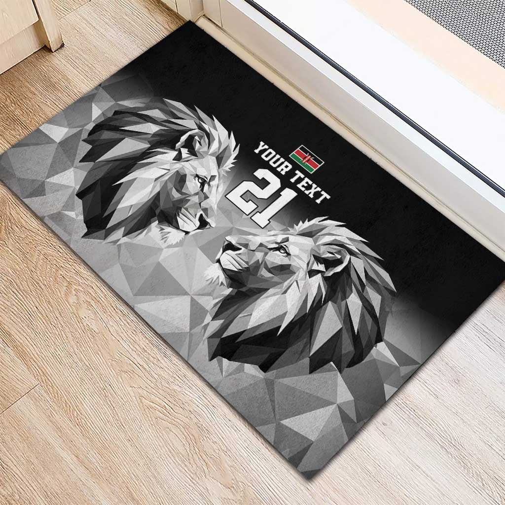 Custom Rugby Africa Kenya Rubber Doormat Black Kenyan 22-23 Motif - African Pride