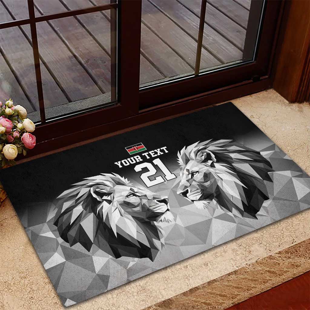 Custom Rugby Africa Kenya Rubber Doormat Black Kenyan 22-23 Motif - African Pride