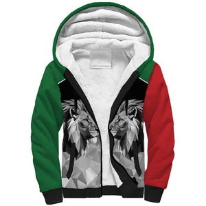 Custom Rugby Africa Kenya Sherpa Hoodie Black Kenyan 22-23 Motif - African Pride