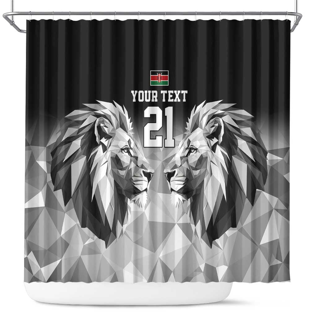 Custom Rugby Africa Kenya Shower Curtain Black Kenyan 22-23 Motif - African Pride