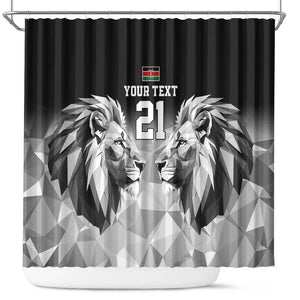 Custom Rugby Africa Kenya Shower Curtain Black Kenyan 22-23 Motif - African Pride