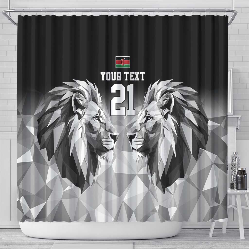 Custom Rugby Africa Kenya Shower Curtain Black Kenyan 22-23 Motif - African Pride