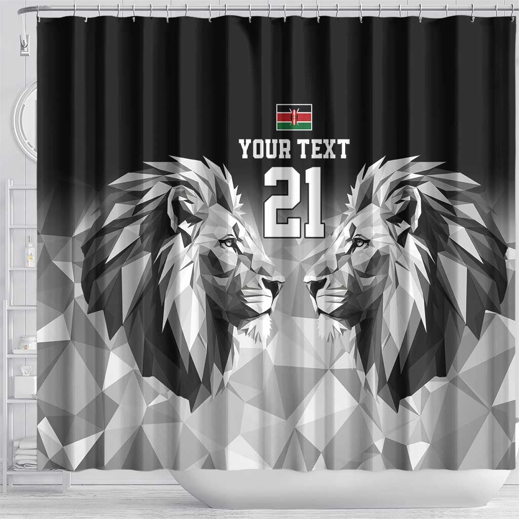 Custom Rugby Africa Kenya Shower Curtain Black Kenyan 22-23 Motif - African Pride