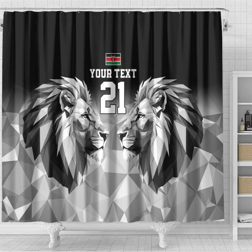 Custom Rugby Africa Kenya Shower Curtain Black Kenyan 22-23 Motif - African Pride
