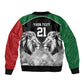 Custom Rugby Africa Kenya Sleeve Zip Bomber Jacket Black Kenyan 22-23 Motif - African Pride