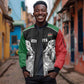Custom Rugby Africa Kenya Sleeve Zip Bomber Jacket Black Kenyan 22-23 Motif - African Pride