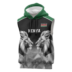 Custom Rugby Africa Kenya Sleeveless Hoodie Black Kenyan 22-23 Motif - African Pride