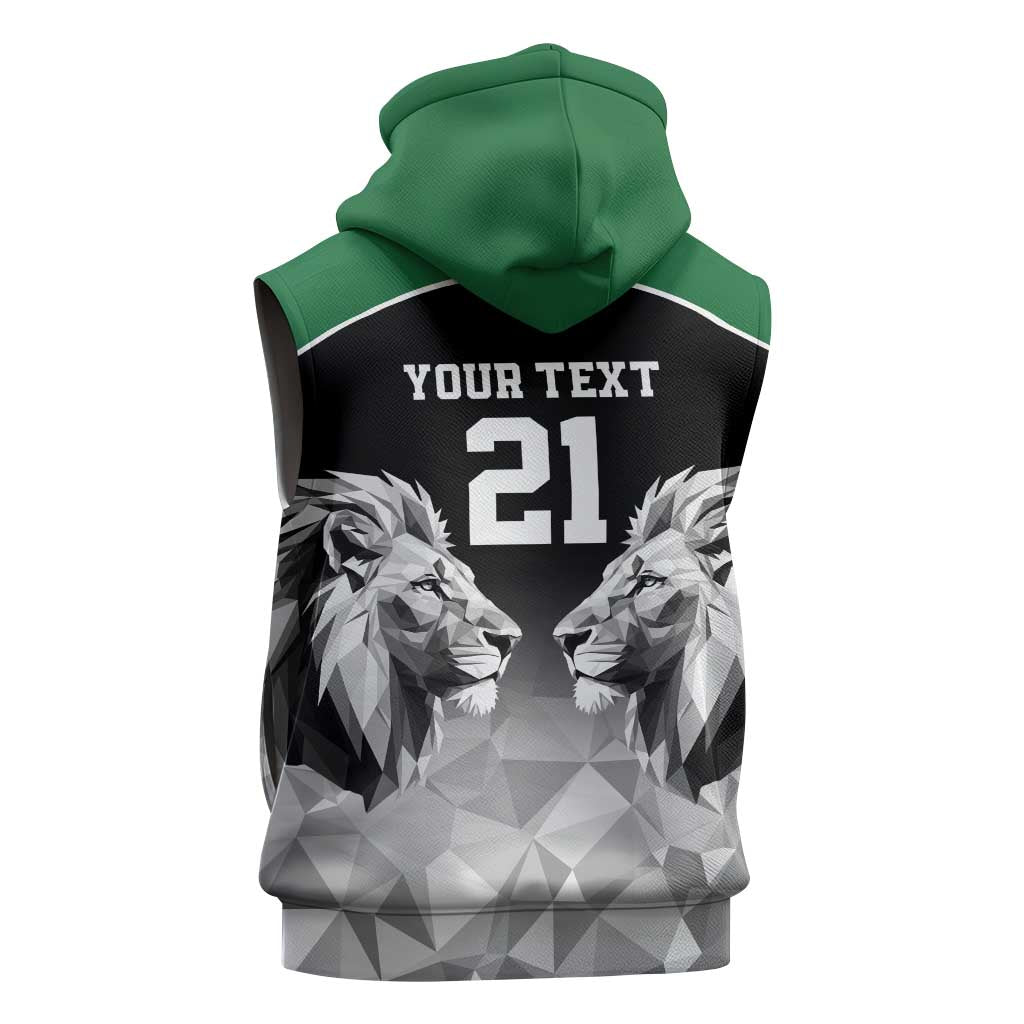Custom Rugby Africa Kenya Sleeveless Zip Hoodie Black Kenyan 22-23 Motif - African Pride