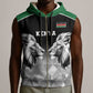 Custom Rugby Africa Kenya Sleeveless Zip Hoodie Black Kenyan 22-23 Motif - African Pride