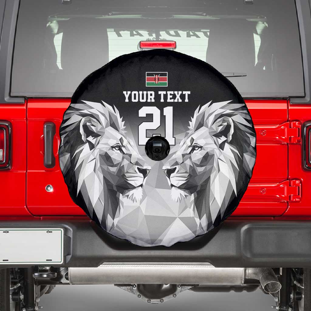 Custom Rugby Africa Kenya Spare Tire Cover Black Kenyan 22-23 Motif - African Pride