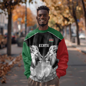 Custom Rugby Africa Kenya Sweatshirt Black Kenyan 22-23 Motif - African Pride
