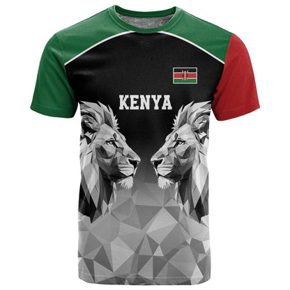 Custom Rugby Africa Kenya T shirt Black Kenyan 22-23 Motif - African Pride