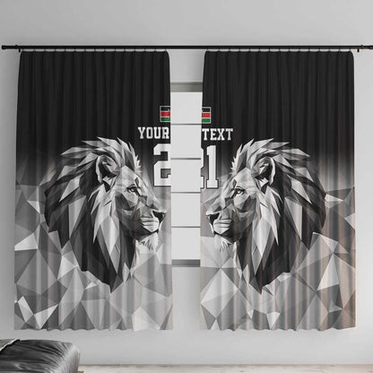 Custom Rugby Africa Kenya Window Curtain Black Kenyan 22-23 Motif - African Pride