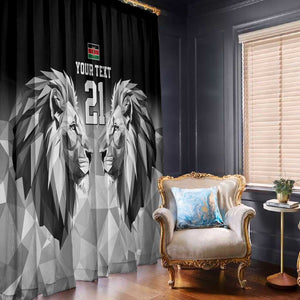 Custom Rugby Africa Kenya Window Curtain Black Kenyan 22-23 Motif - African Pride