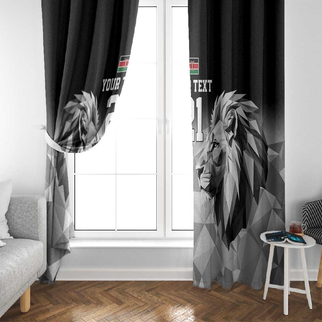 Custom Rugby Africa Kenya Window Curtain Black Kenyan 22-23 Motif - African Pride