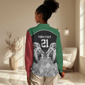 Custom Rugby Africa Kenya Women Casual Shirt Black Kenyan 22-23 Motif - African Pride