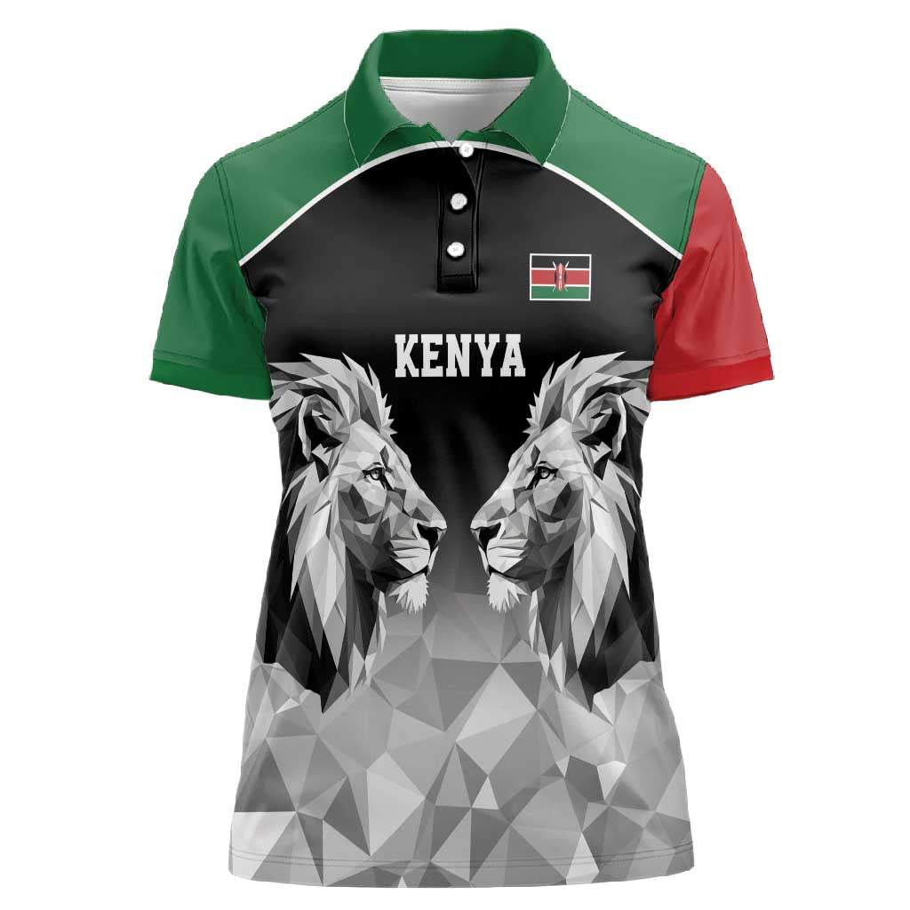 Custom Rugby Africa Kenya Women Polo Shirt Black Kenyan 22-23 Motif - African Pride