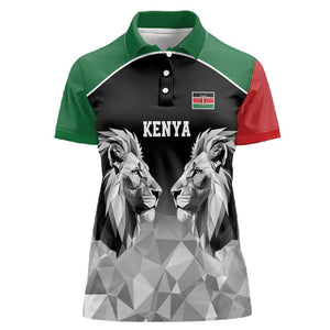 Custom Rugby Africa Kenya Women Polo Shirt Black Kenyan 22-23 Motif - African Pride