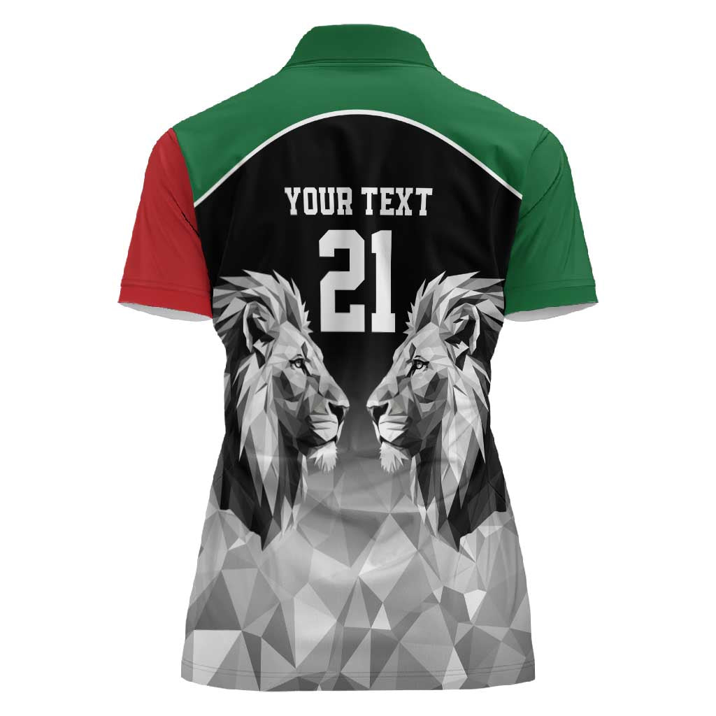 Custom Rugby Africa Kenya Women Polo Shirt Black Kenyan 22-23 Motif - African Pride