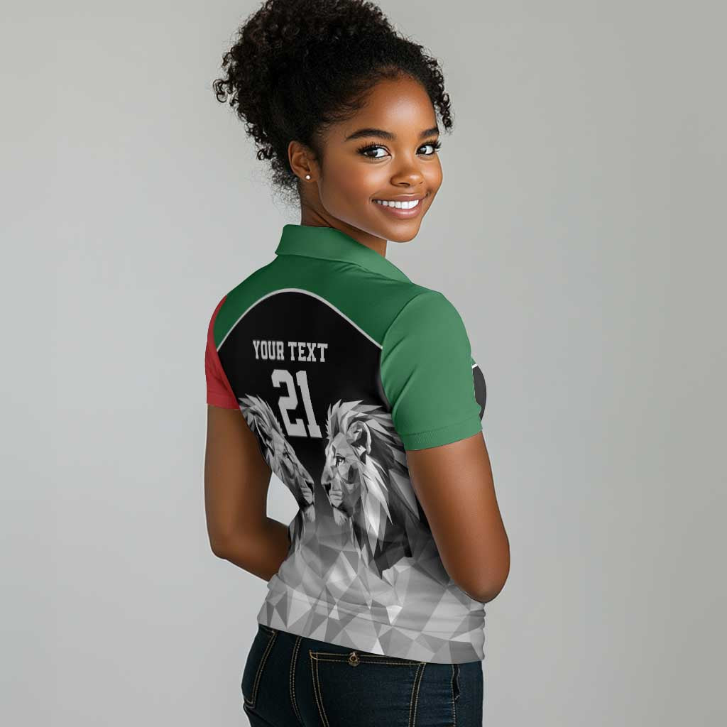 Custom Rugby Africa Kenya Women Polo Shirt Black Kenyan 22-23 Motif - African Pride