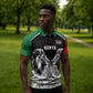 Custom Rugby Africa Kenya Zipper Polo Shirt Black Kenyan 22-23 Motif