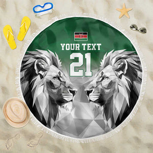 Custom Rugby Africa Kenya Beach Blanket Green Kenyan 22-23 Motif - African Pride