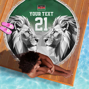 Custom Rugby Africa Kenya Beach Blanket Green Kenyan 22-23 Motif - African Pride
