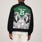 Custom Rugby Africa Kenya Bomber Jacket Green Kenyan 22-23 Motif - African Pride