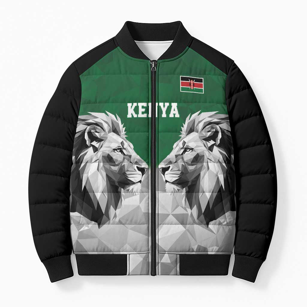 Custom Rugby Africa Kenya Bomber Puffer Jacket Green Kenyan 22-23 Motif