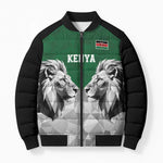 Custom Rugby Africa Kenya Bomber Puffer Jacket Green Kenyan 22-23 Motif