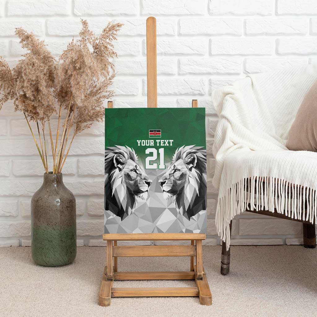 Custom Rugby Africa Kenya Canvas Wall Art Green Kenyan 22-23 Motif - African Pride