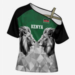 Custom Rugby Africa Kenya Cross Shoulder Shirt Green Kenyan 22-23 Motif