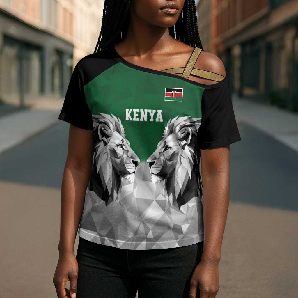 Custom Rugby Africa Kenya Cross Shoulder Shirt Green Kenyan 22-23 Motif