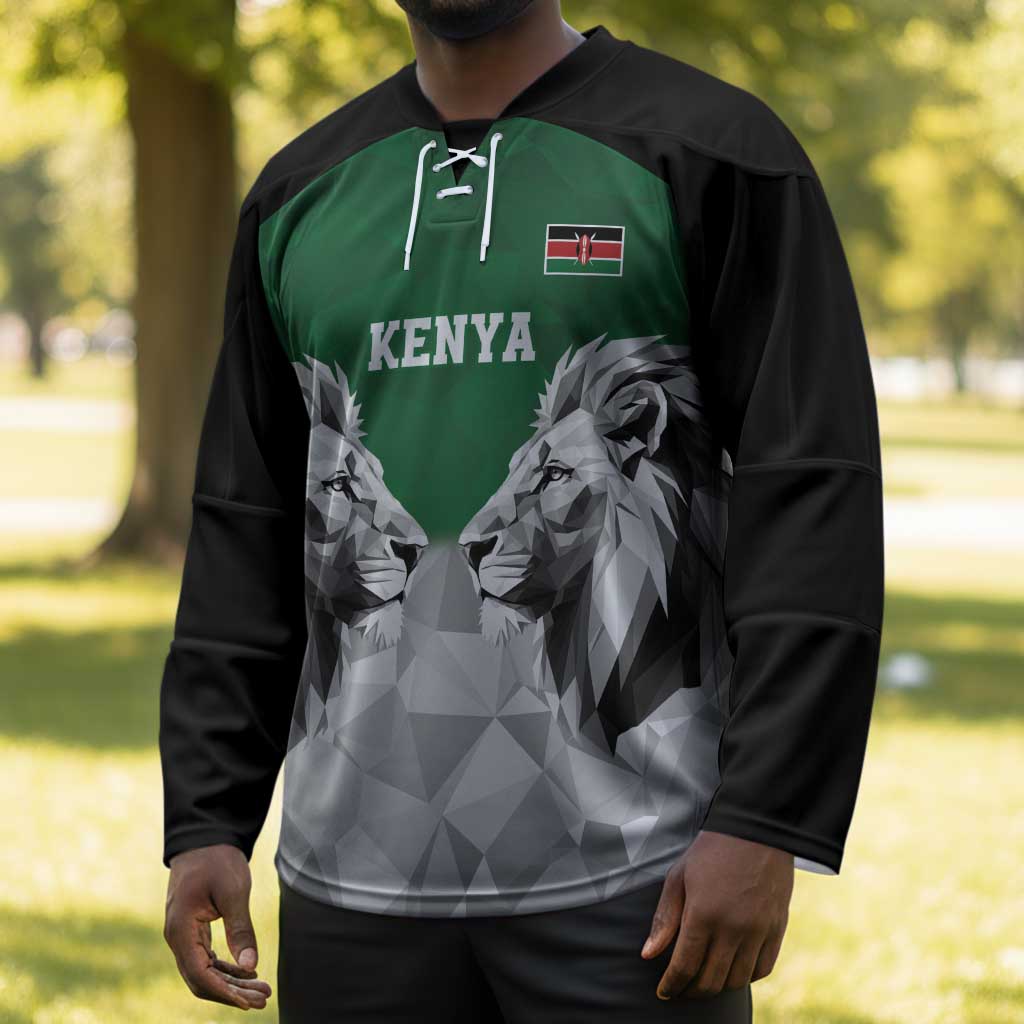 Custom Rugby Africa Kenya Hockey Jersey Green Kenyan 22-23 Motif